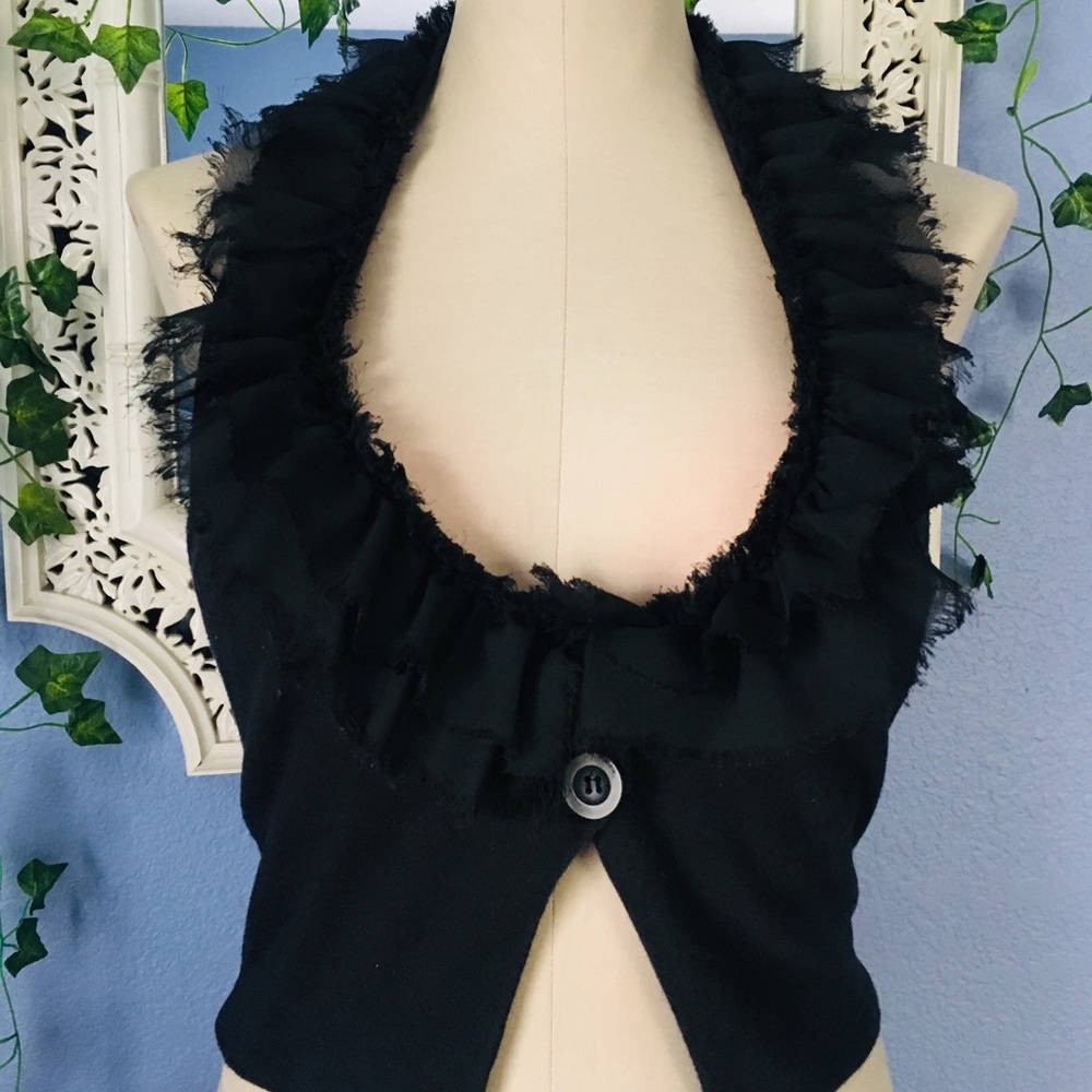 Black Ruffled Vest